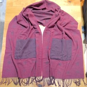 COACH Over Size Muffler With Pockets Wool Scarf